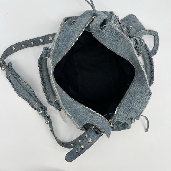 AUTHENTIC BALENCIAGA Neo Cagole City Handbag Denim Rhinestone Bag 2023 - Picture 6 of 12
